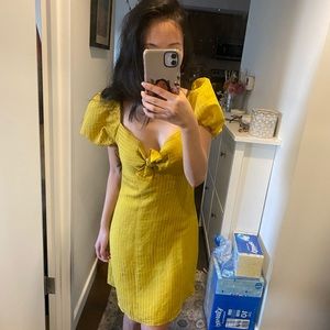Yellow Puff Sleeve XS Dress